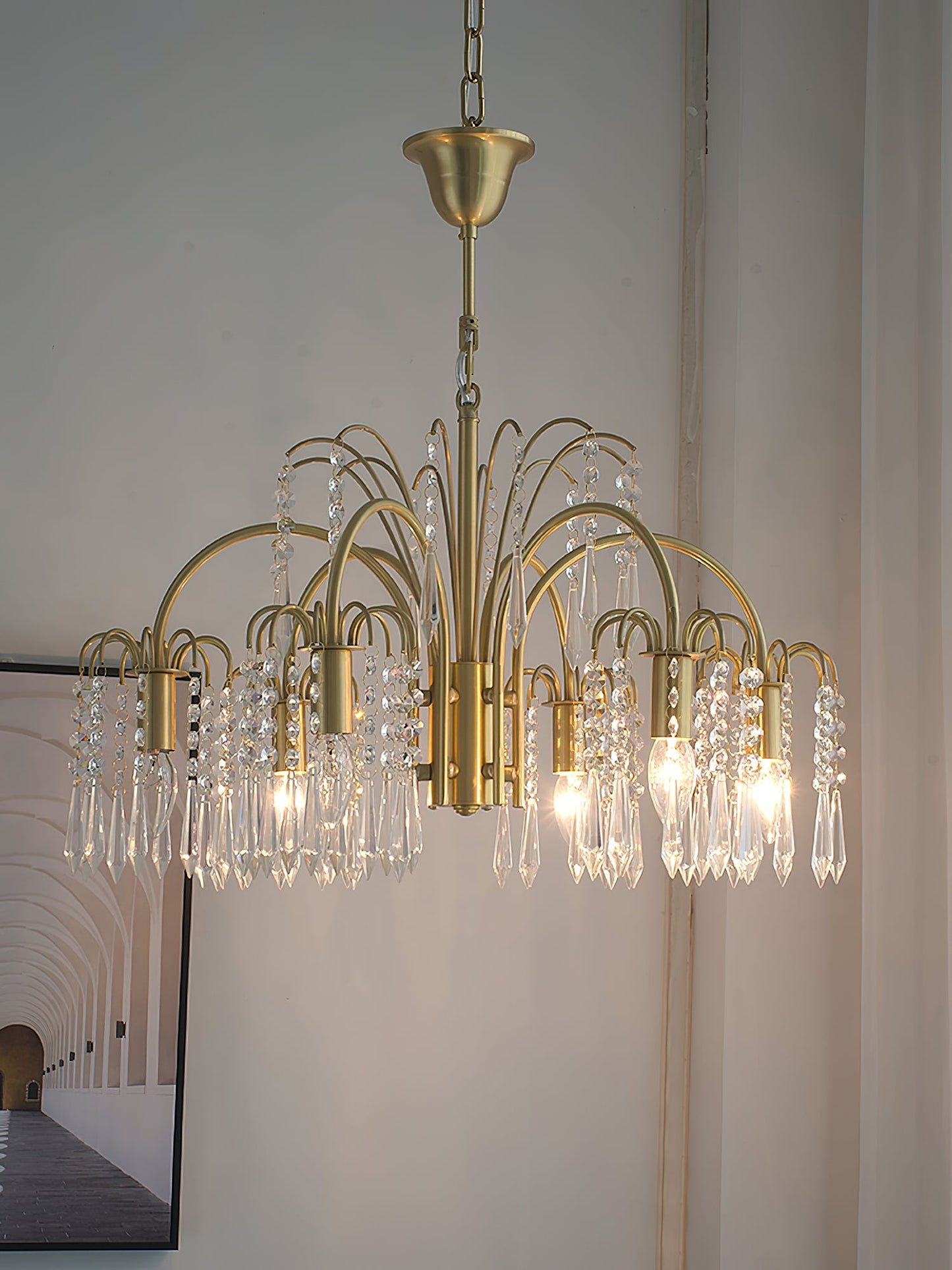 Brass Candle Crystal Chandelier - Traditional K9 Crystal & Polished Brass Chandelier