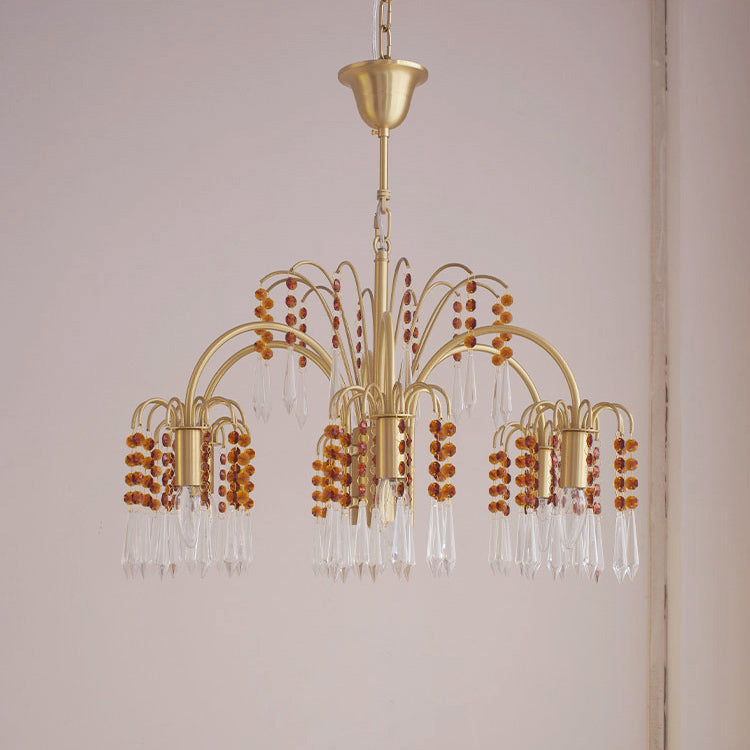Brass Candle Crystal Chandelier - Traditional K9 Crystal & Polished Brass Chandelier