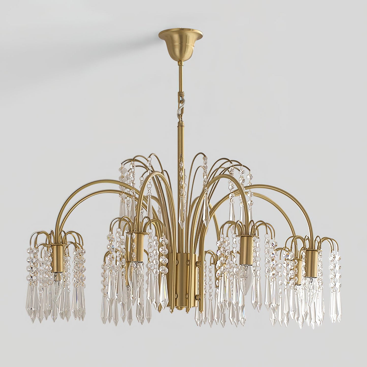 Brass Candle Crystal Chandelier - Traditional K9 Crystal & Polished Brass Chandelier