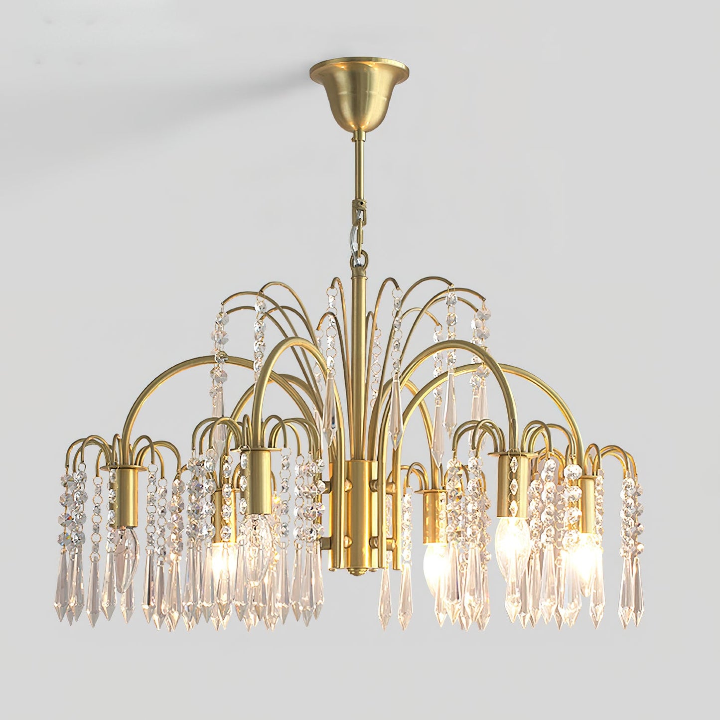 Brass Candle Crystal Chandelier - Traditional K9 Crystal & Polished Brass Chandelier