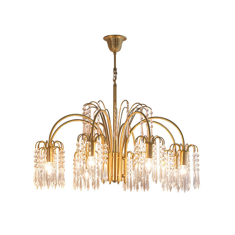 Brass Candle Crystal Chandelier - Traditional K9 Crystal & Polished Brass Chandelier