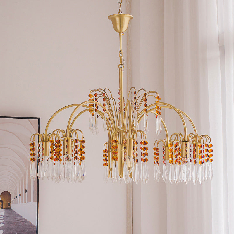 Brass Candle Crystal Chandelier - Traditional K9 Crystal & Polished Brass Chandelier
