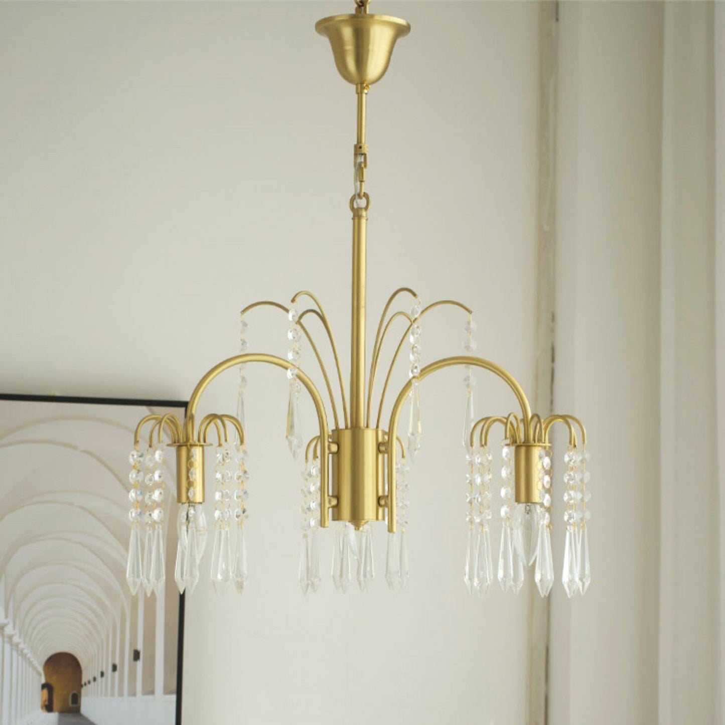 Brass Candle Crystal Chandelier - Traditional K9 Crystal & Polished Brass Chandelier