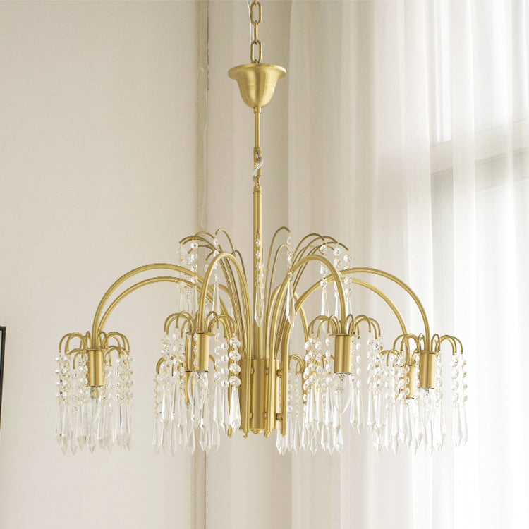 Brass Candle Crystal Chandelier - Traditional K9 Crystal & Polished Brass Chandelier
