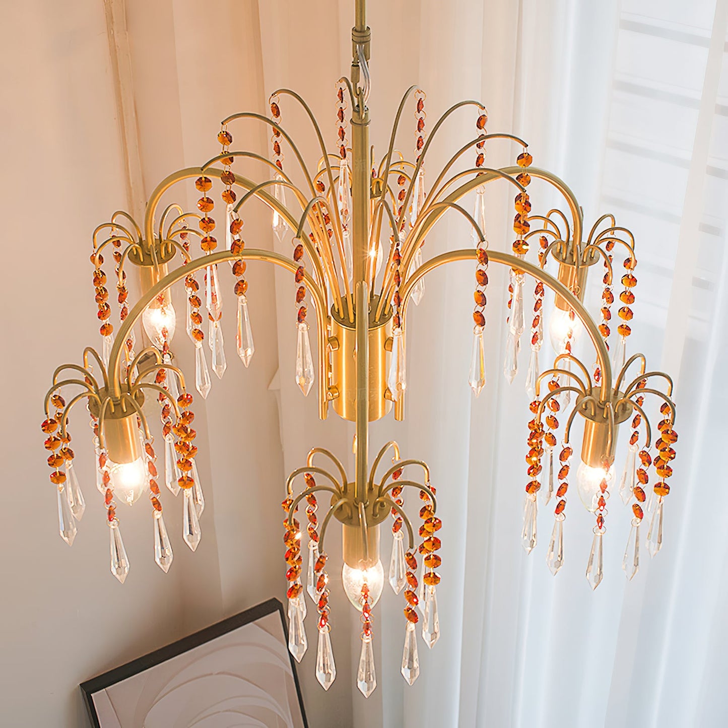 Brass Candle Crystal Chandelier - Traditional K9 Crystal & Polished Brass Chandelier