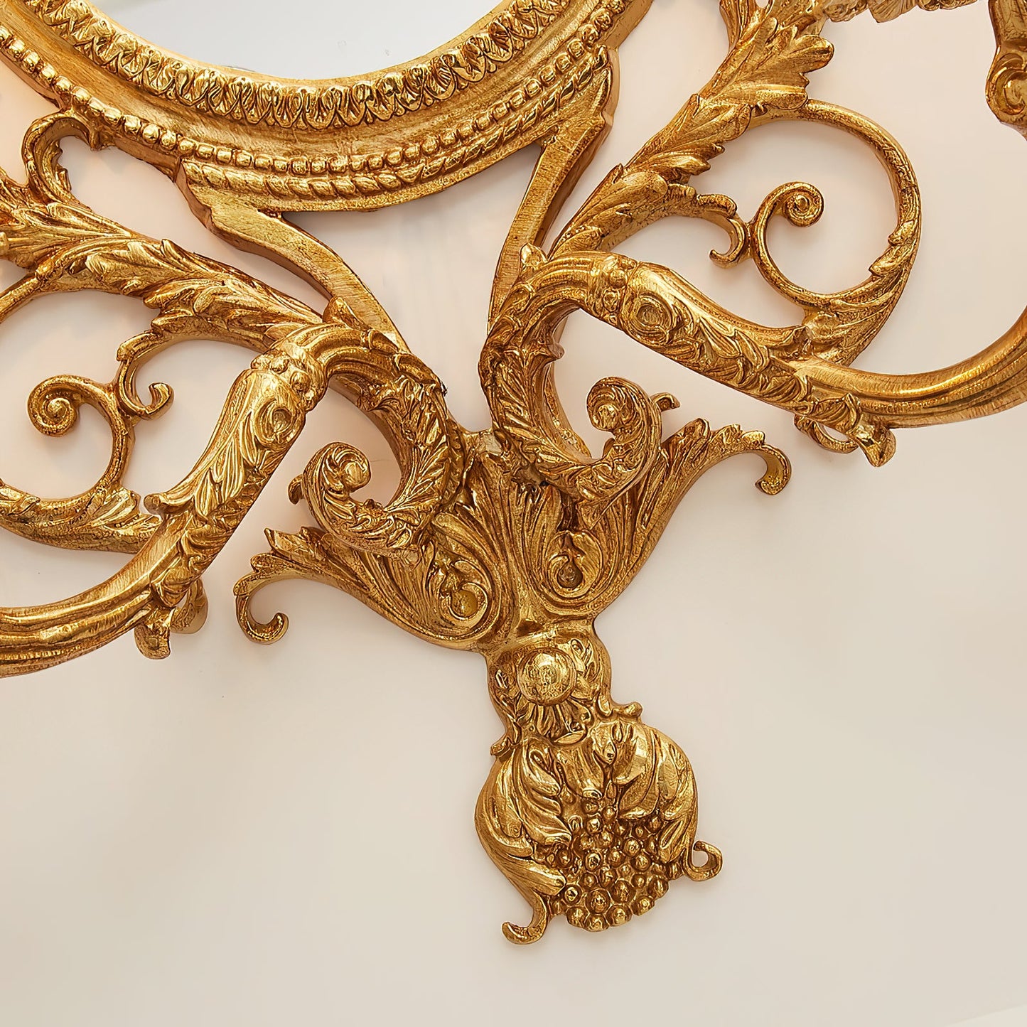 Brass Carved Mirror Wall Lamp - Luxury Antique Brass & Mirror 2-Light Sconc