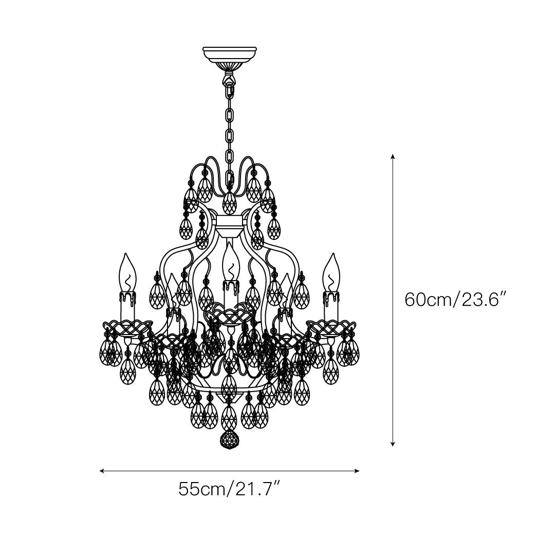 Brass Scrolls Chandelier - Regal Antique Brass & Crystal 5-Light Chandelier