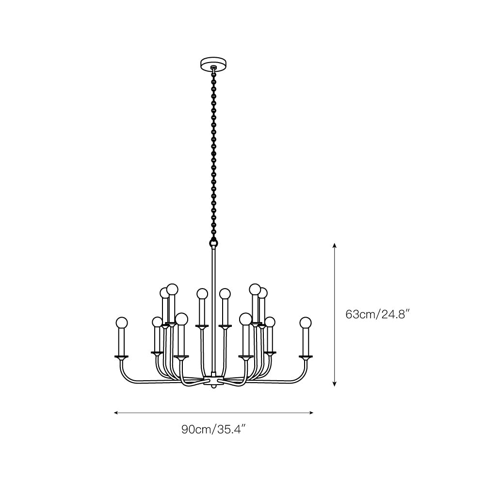 Odensa Chandelier - Double-Tier Brass Multi-Arm Light
