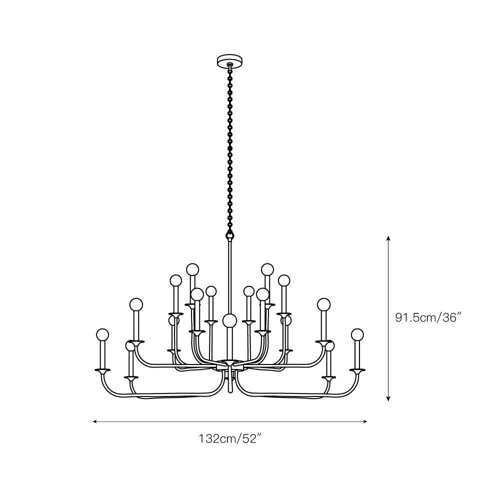 Odensa Chandelier - Double-Tier Brass Multi-Arm Light