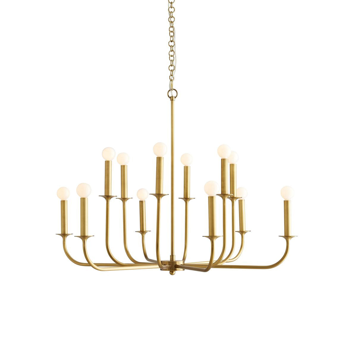 Odensa Chandelier - Double-Tier Brass Multi-Arm Light