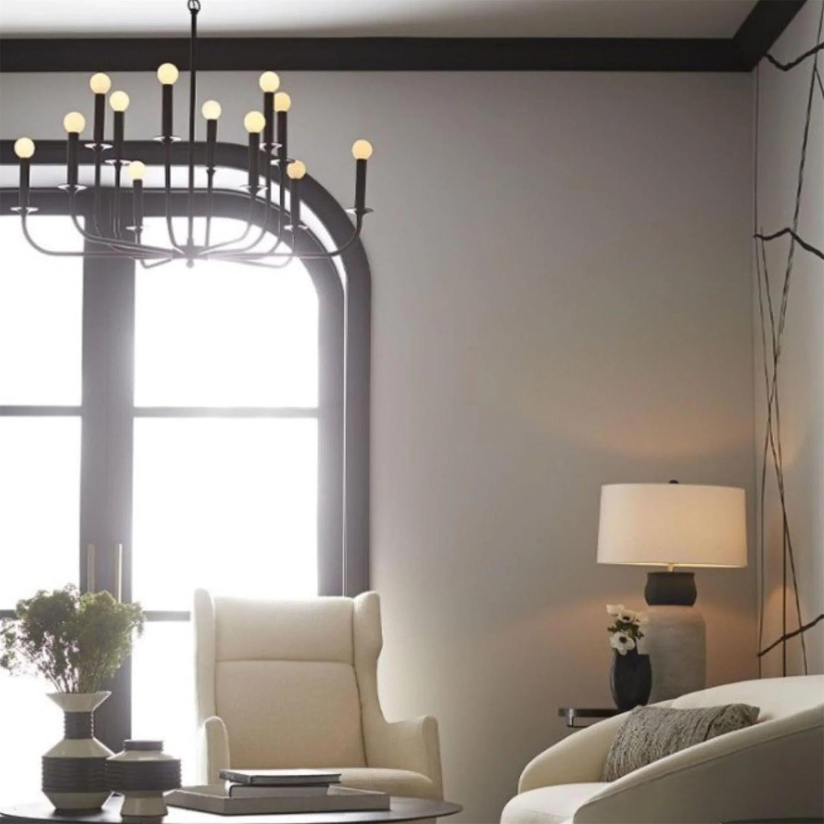 Odensa Chandelier - Double-Tier Brass Multi-Arm Light