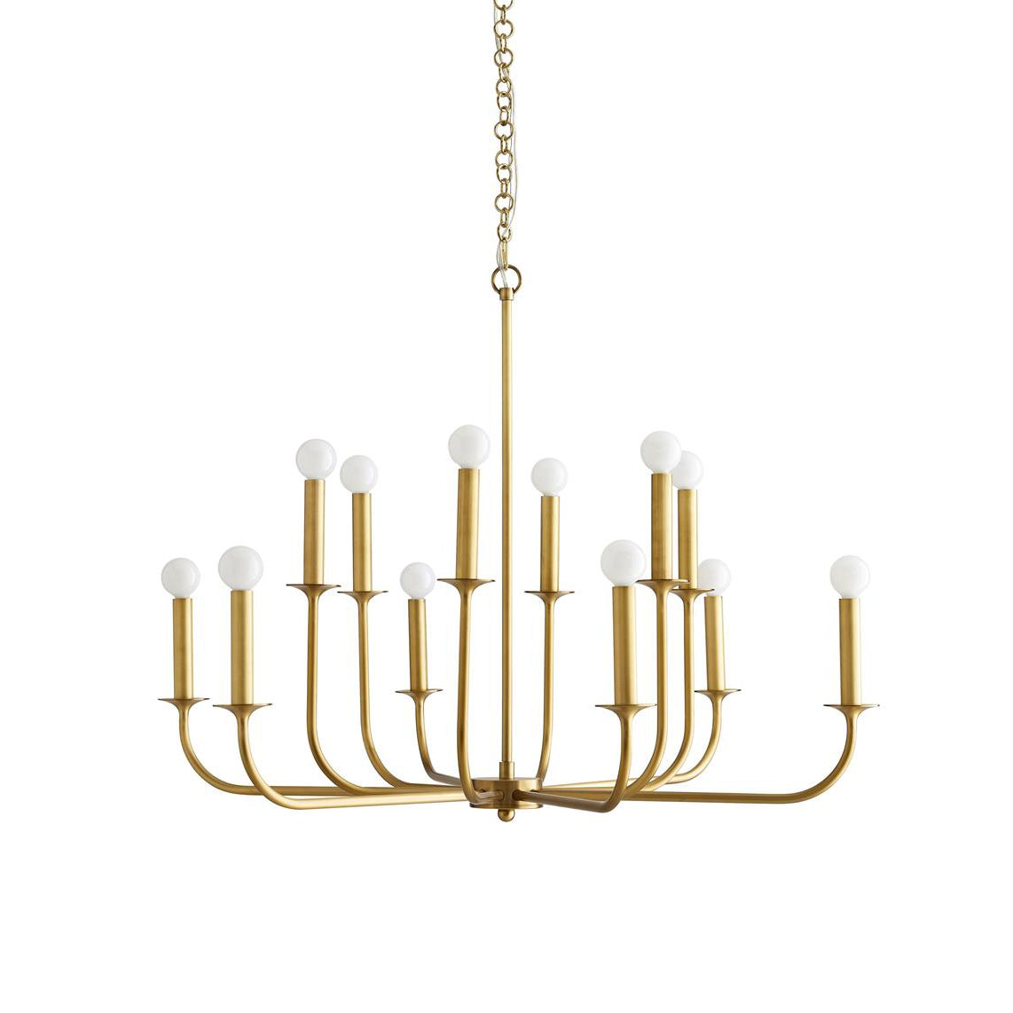 Odensa Chandelier - Double-Tier Brass Multi-Arm Light
