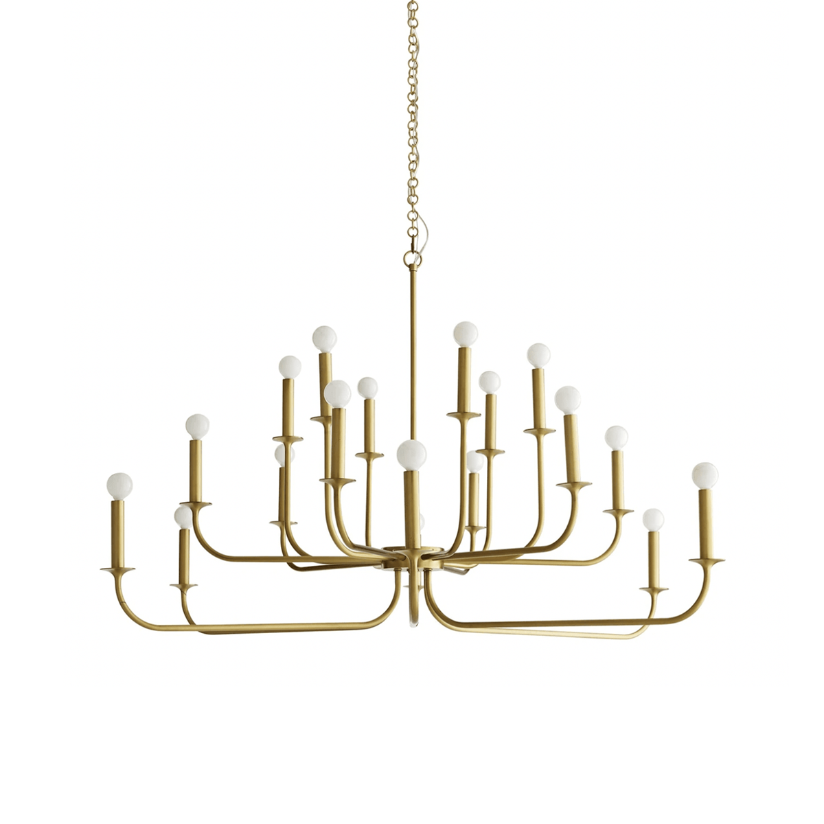Odensa Chandelier - Double-Tier Brass Multi-Arm Light