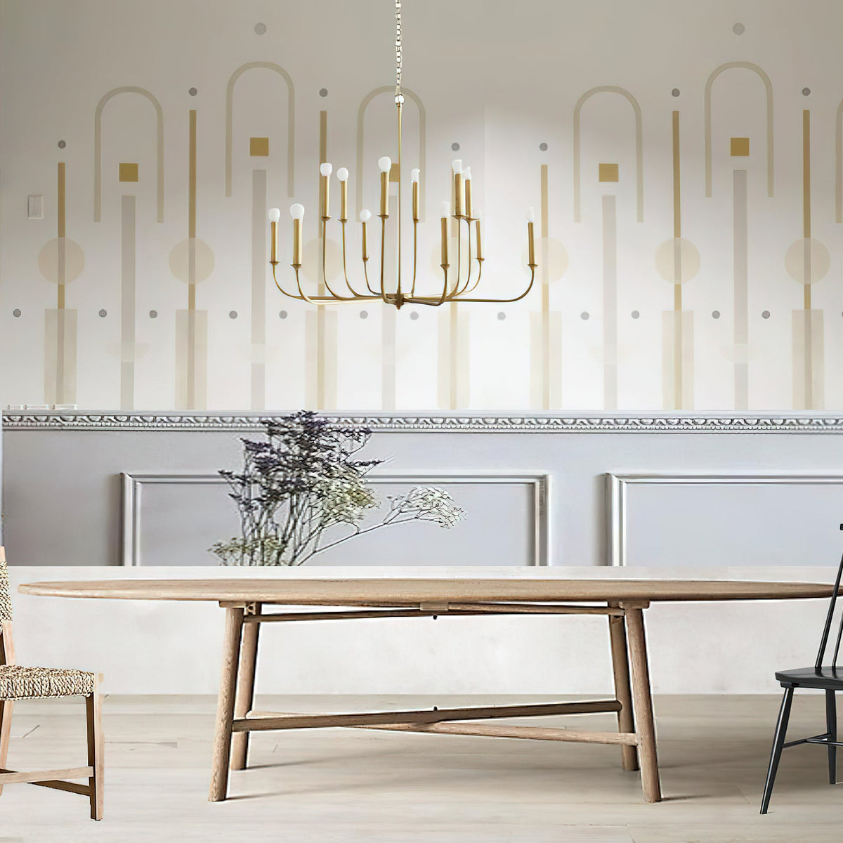 Odensa Chandelier - Double-Tier Brass Multi-Arm Light