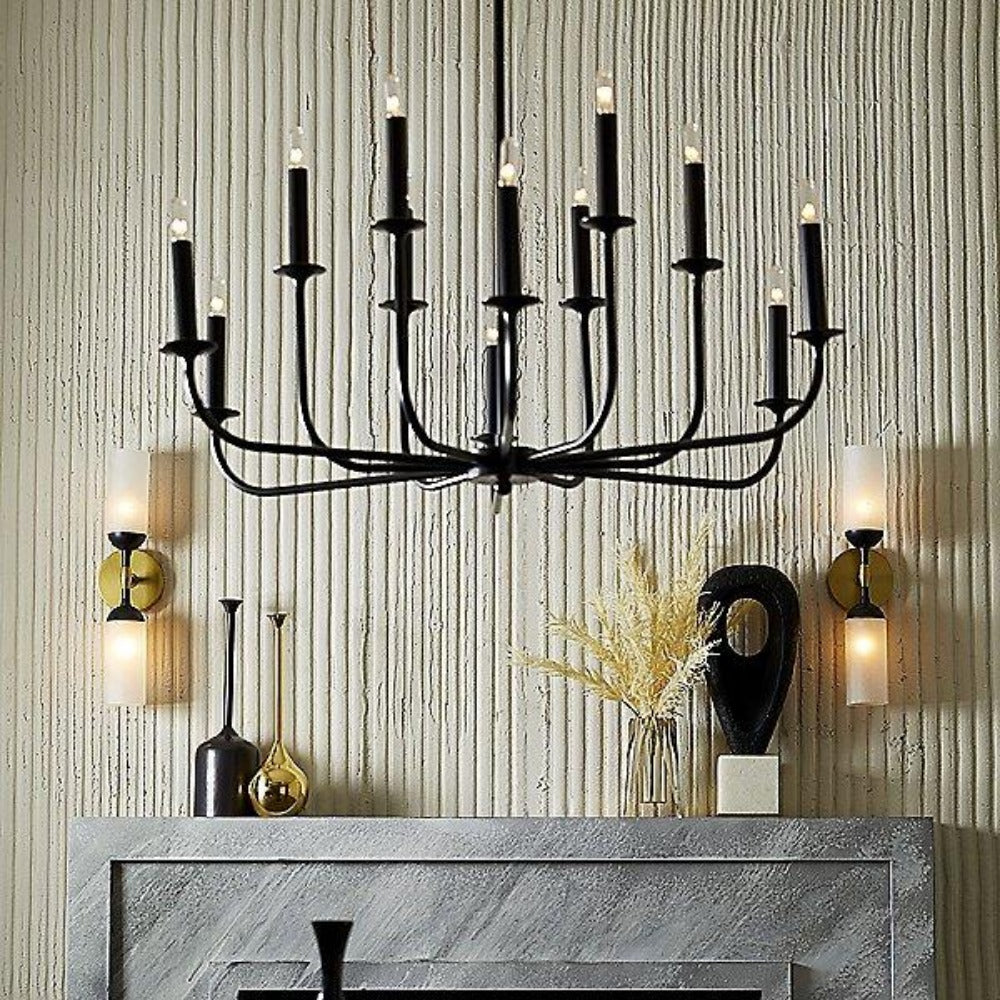 Odensa Chandelier - Double-Tier Brass Multi-Arm Light