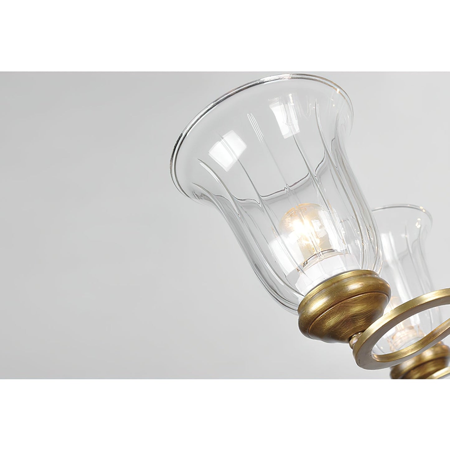 Breena Chandelier - Elegant Brass Multi-Arm Pendant with Glass Shades