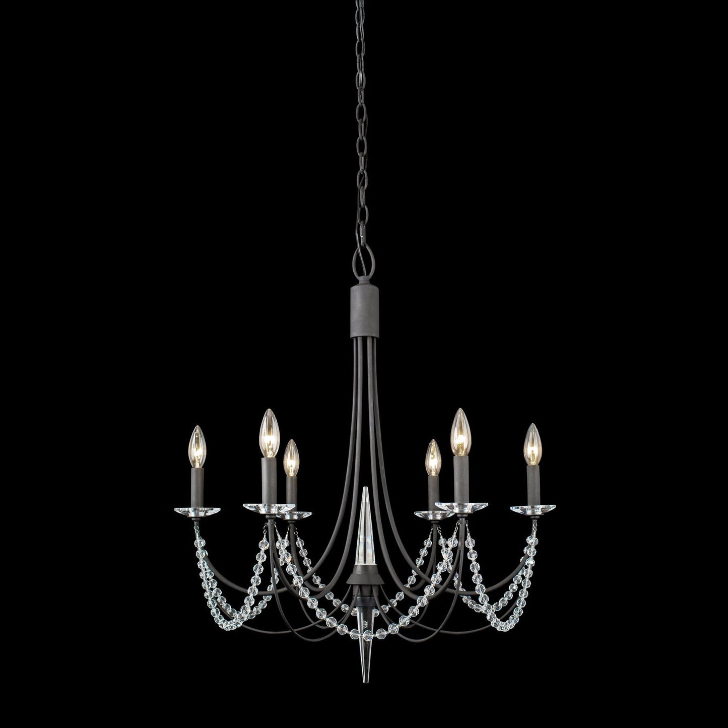 Brentwood Chandelier - Colonial-Inspired Brass & Beaded Crystal Chandelier