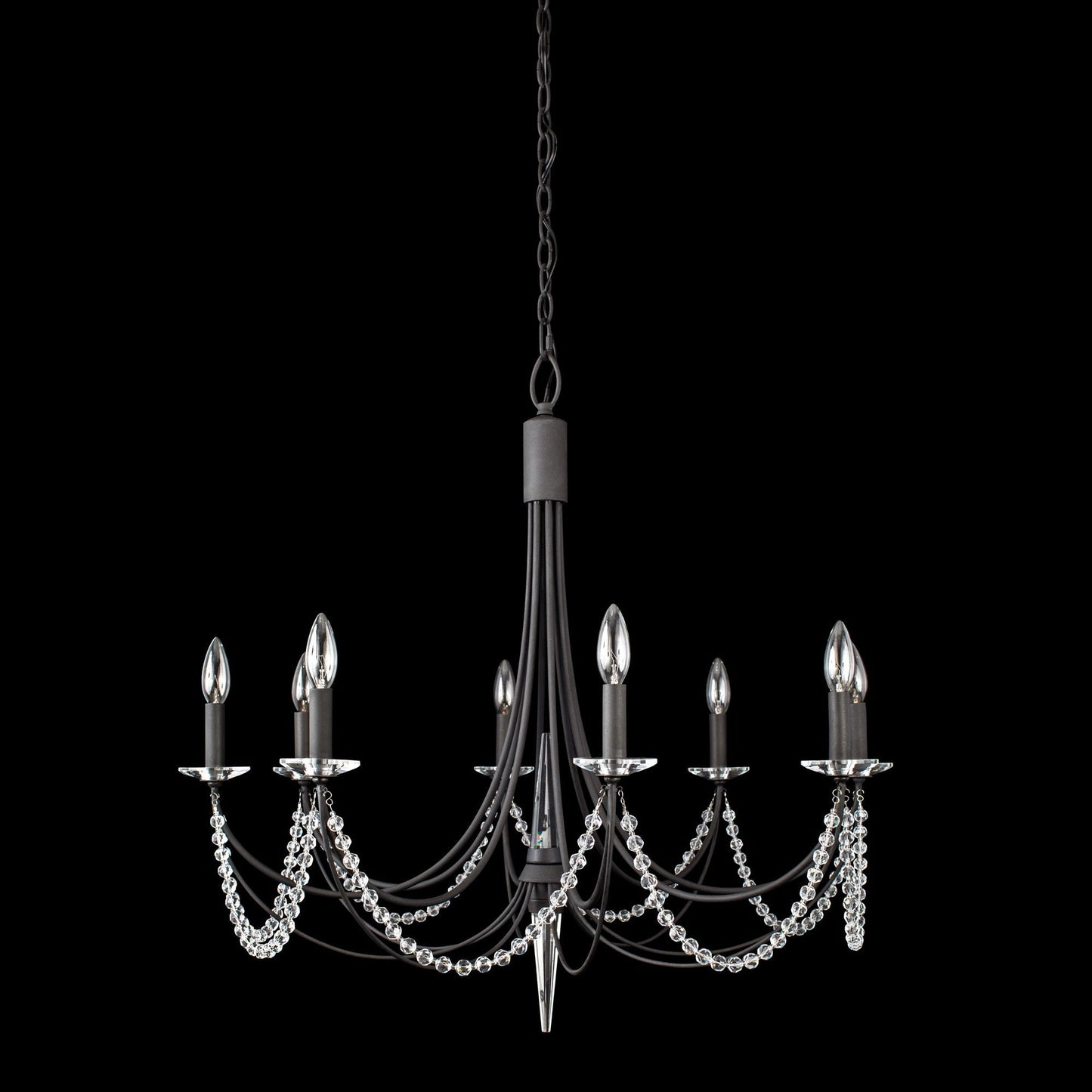 Brentwood Chandelier - Colonial-Inspired Brass & Beaded Crystal Chandelier