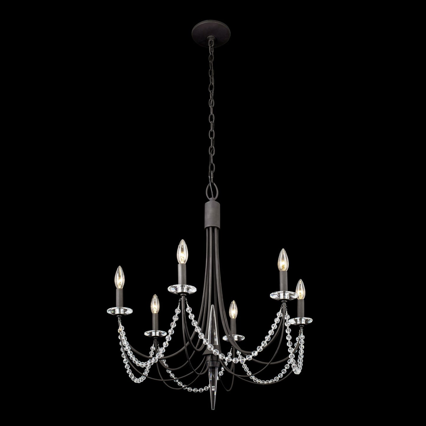 Brentwood Chandelier - Colonial-Inspired Brass & Beaded Crystal Chandelier