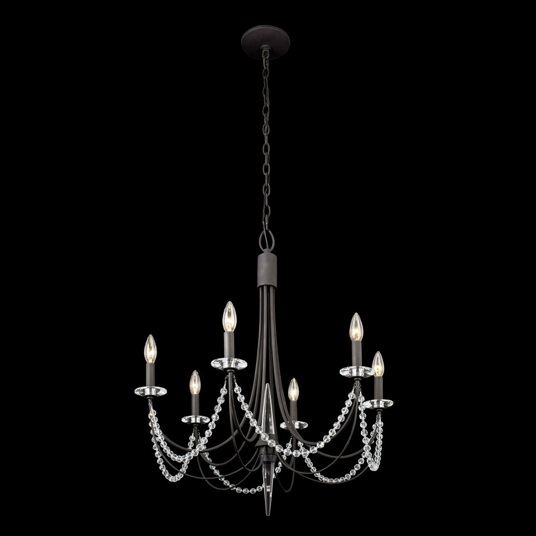 Brentwood Chandelier - Colonial-Inspired Brass & Beaded Crystal Chandelier