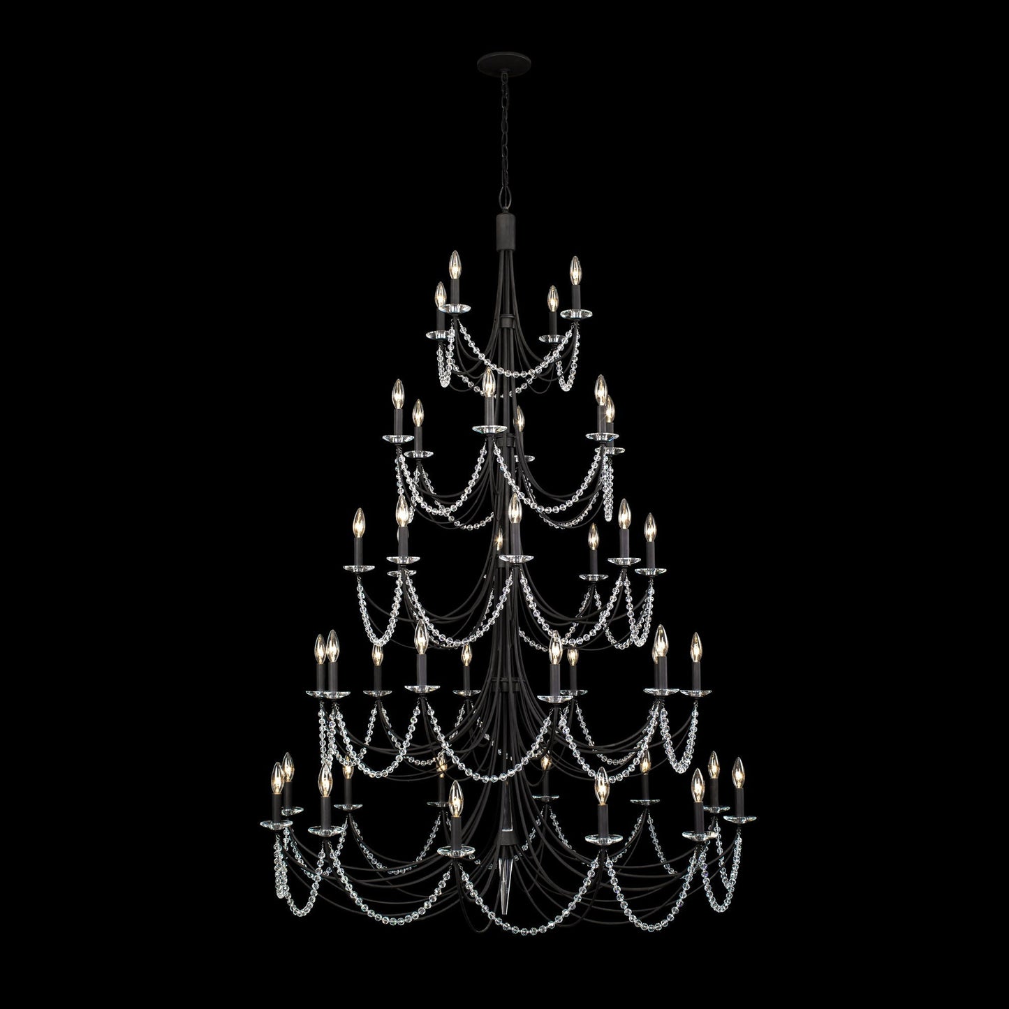 Brentwood Chandelier - Colonial-Inspired Brass & Beaded Crystal Chandelier