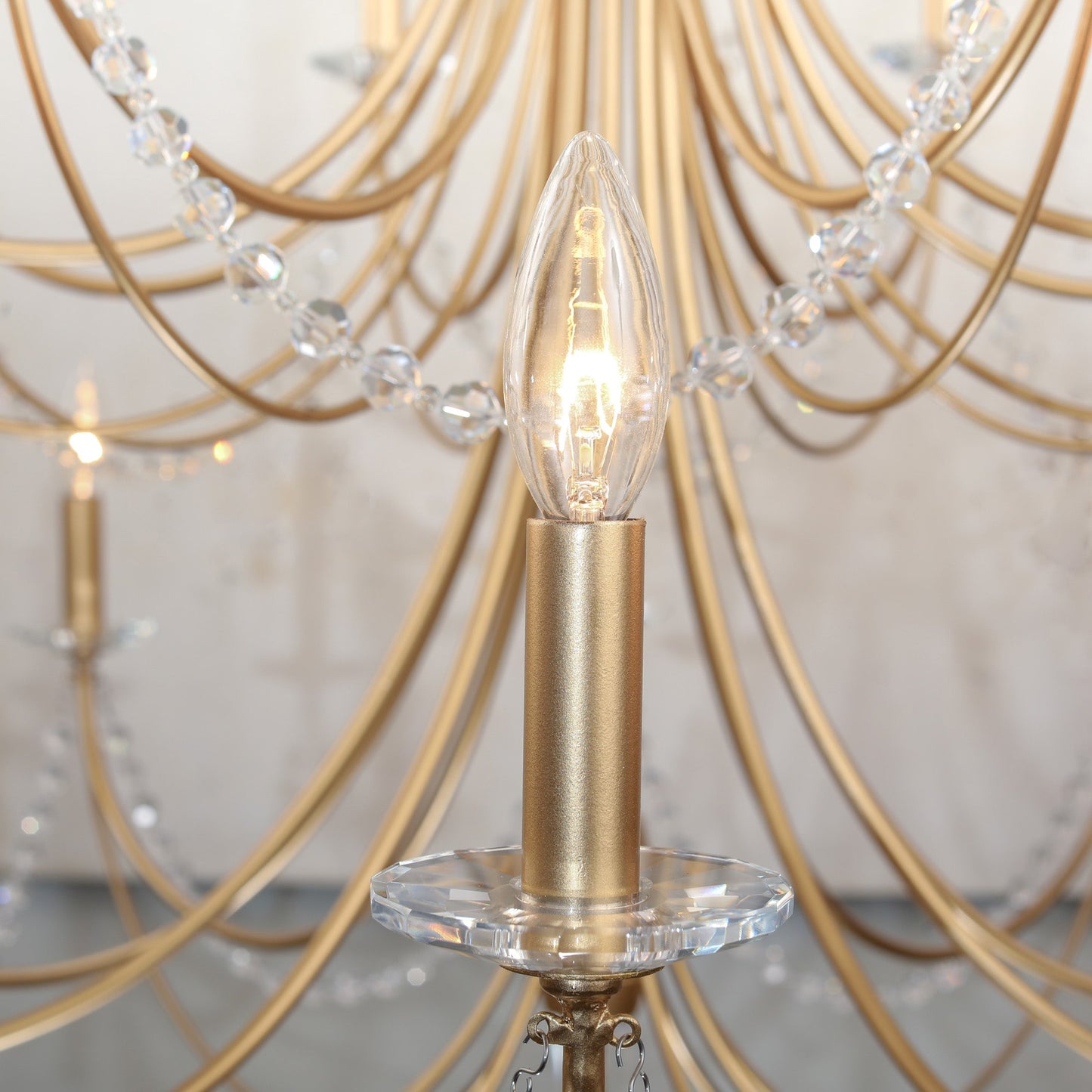 Brentwood Chandelier - Colonial-Inspired Brass & Beaded Crystal Chandelier