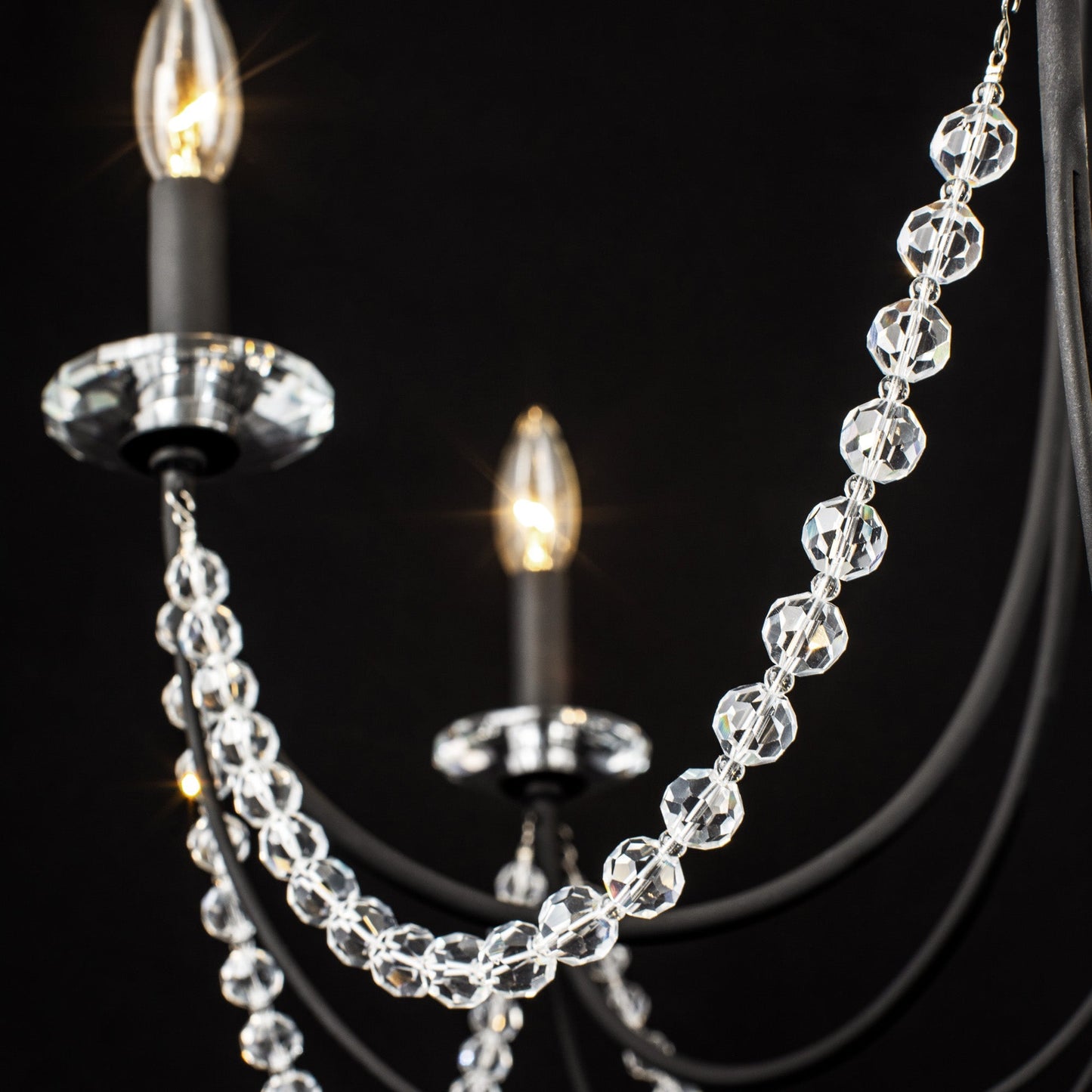 Brentwood Chandelier - Colonial-Inspired Brass & Beaded Crystal Chandelier