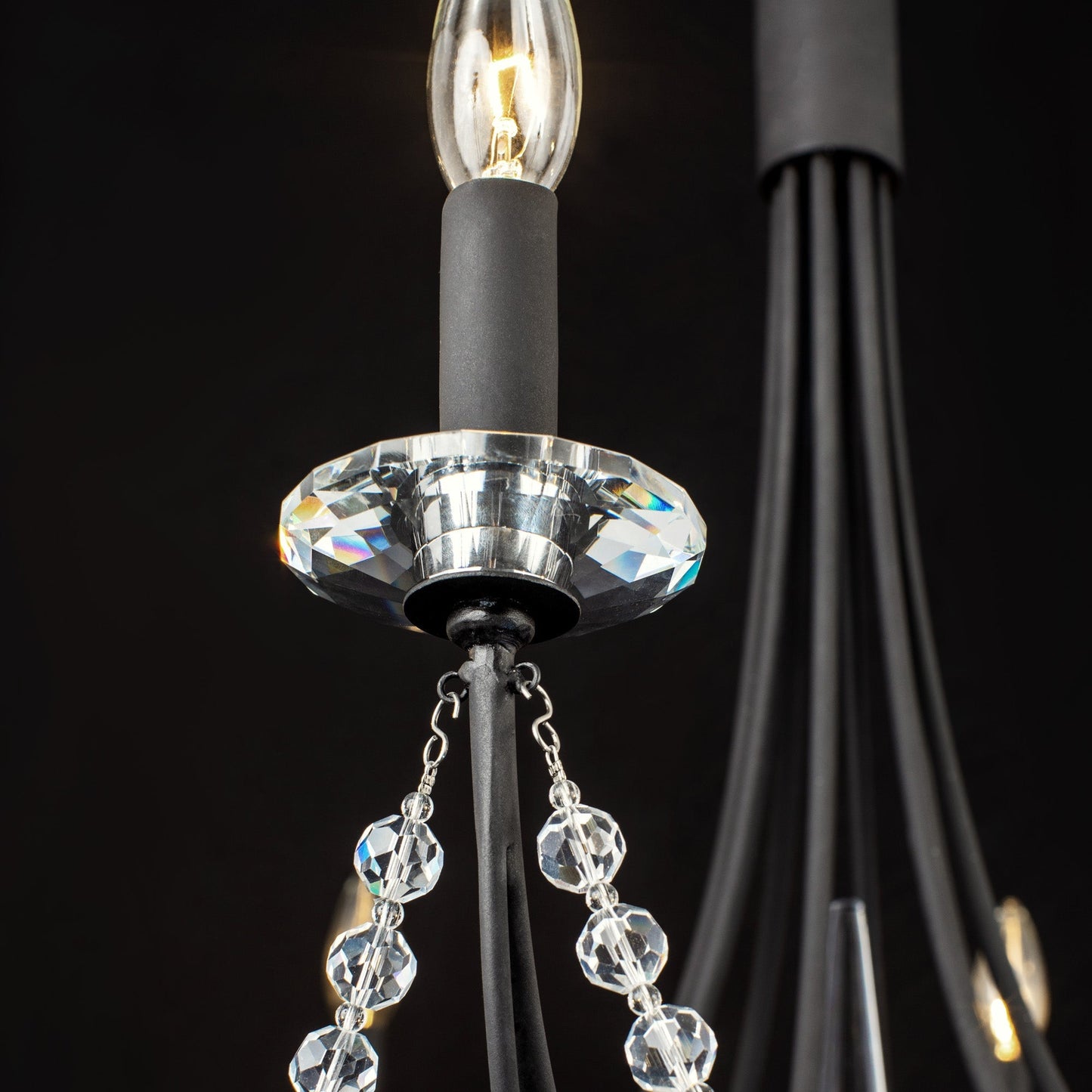 Brentwood Chandelier - Colonial-Inspired Brass & Beaded Crystal Chandelier