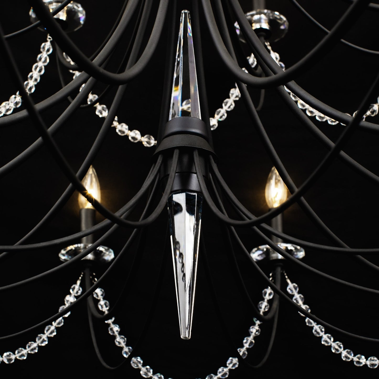 Brentwood Chandelier - Colonial-Inspired Brass & Beaded Crystal Chandelier