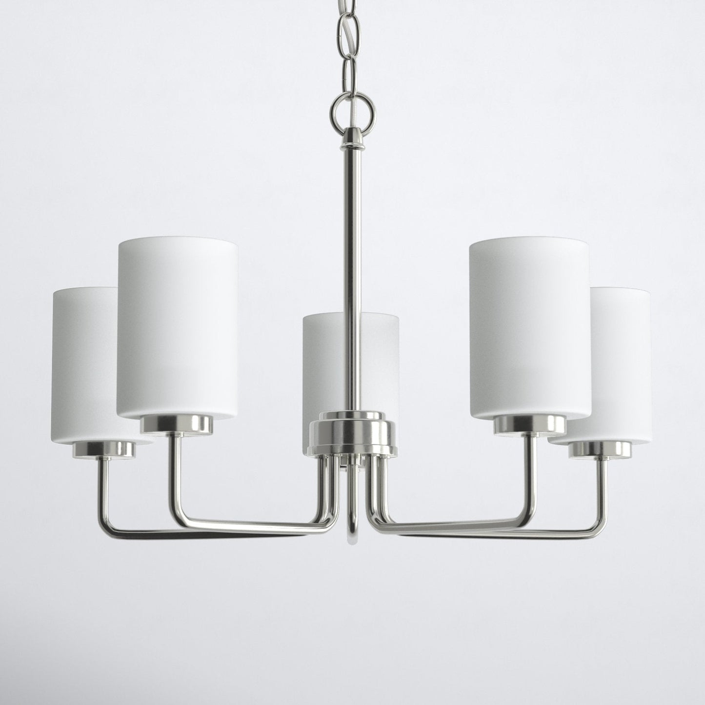 Breyona Chandelier - Contemporary 5-Light Brass & Etched Glass Pendant