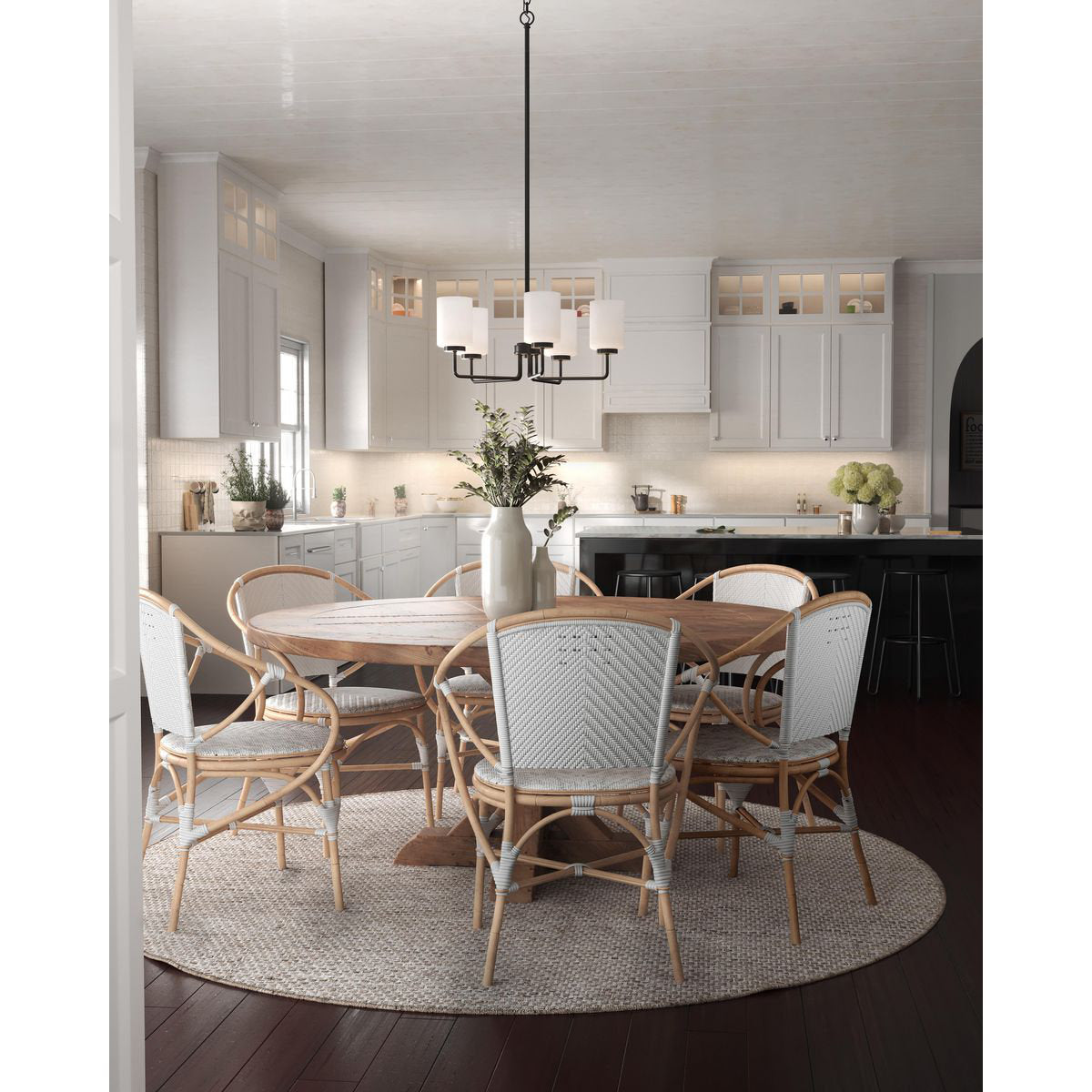 Breyona Chandelier - Contemporary 5-Light Brass & Etched Glass Pendant