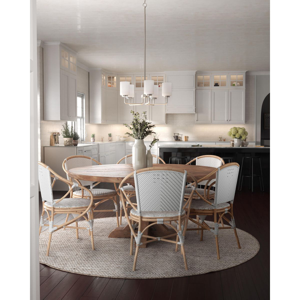 Breyona Chandelier - Contemporary 5-Light Brass & Etched Glass Pendant