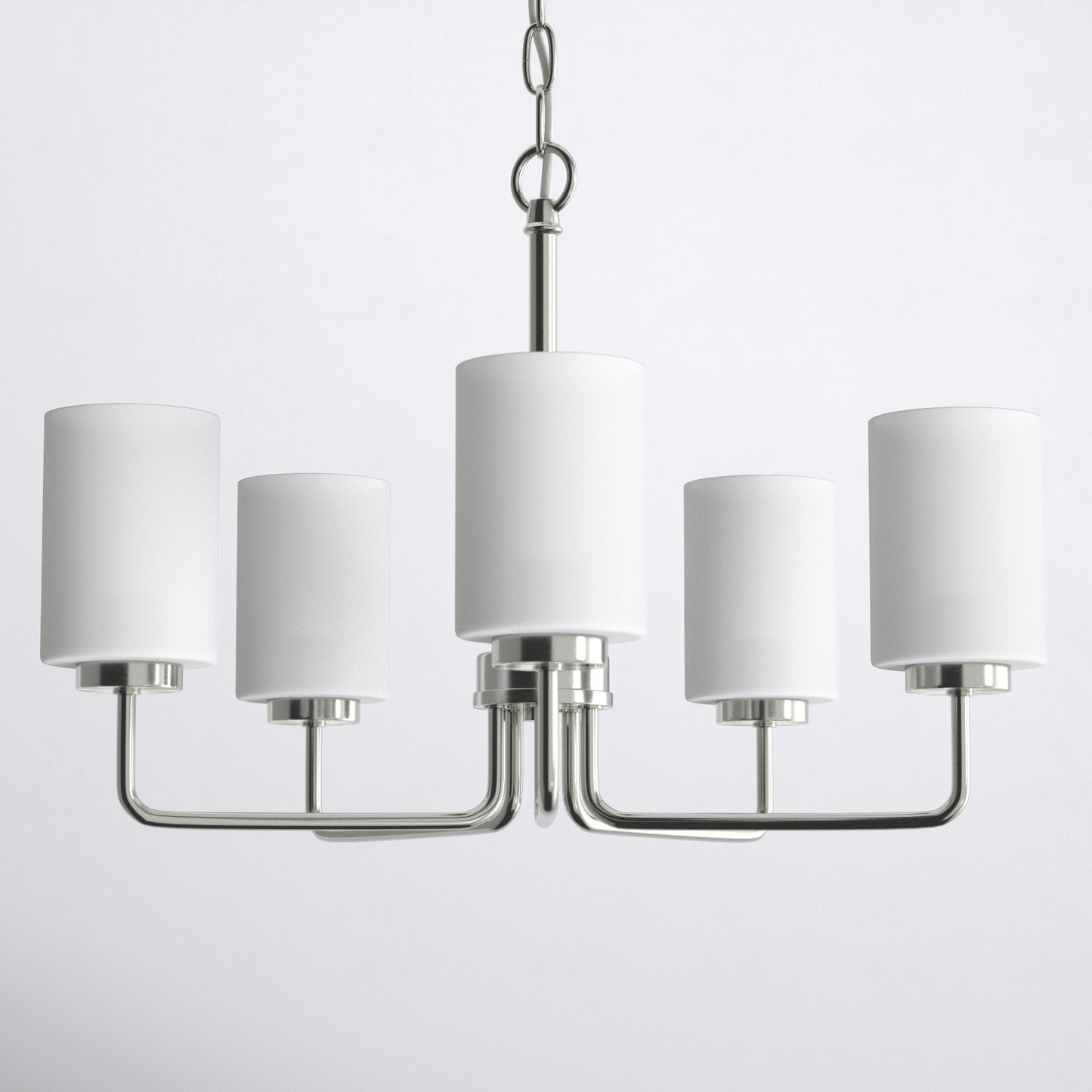 Breyona Chandelier - Contemporary 5-Light Brass & Etched Glass Pendant