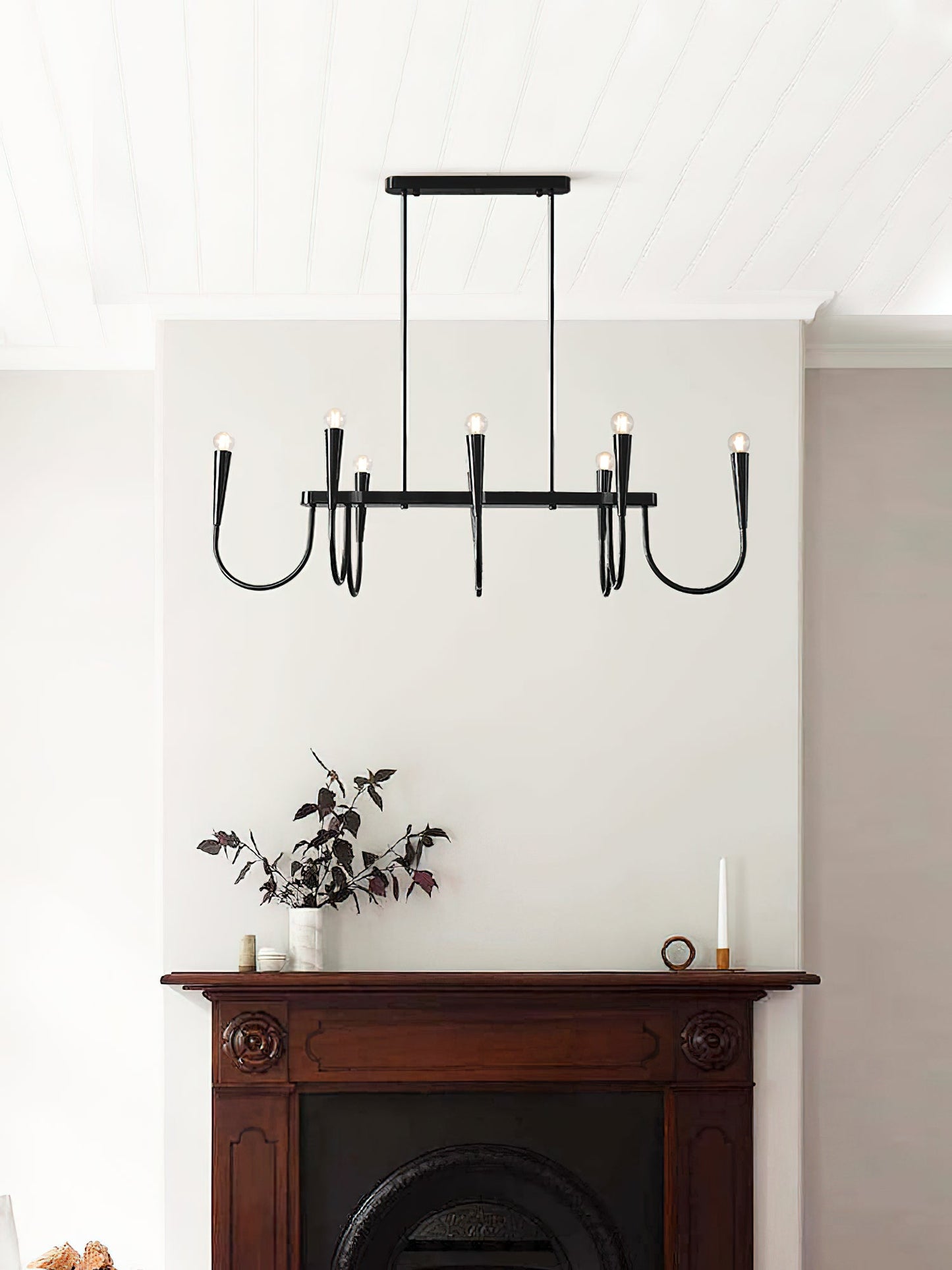 Brianna Linear Chandelier - Modern Minimalist 8-Light Brass Pendant