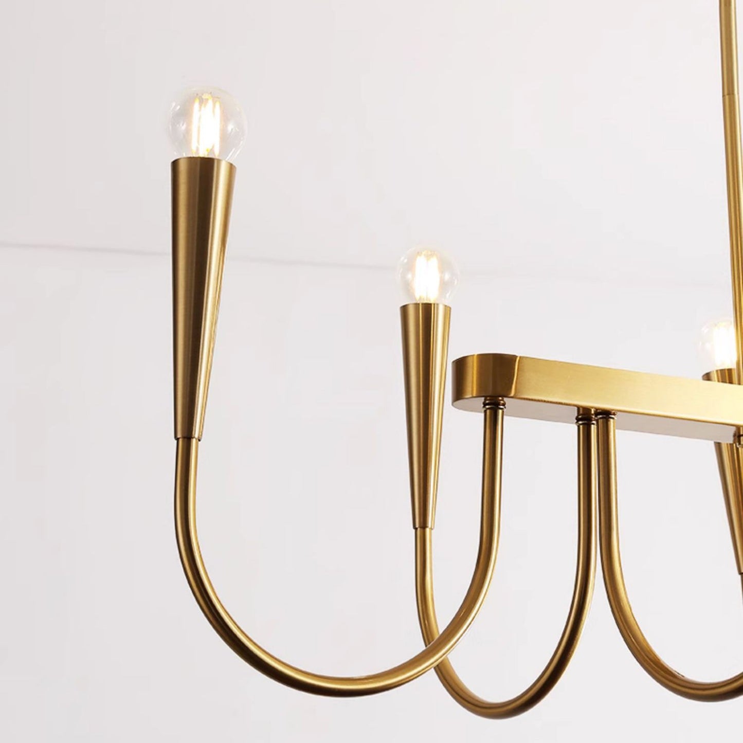 Brianna Linear Chandelier - Modern Minimalist 8-Light Brass Pendant