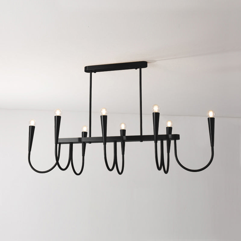 Brianna Linear Chandelier - Modern Minimalist 8-Light Brass Pendant