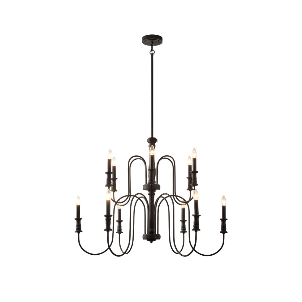 Briarworth Chandelier - Industrial Farmhouse Wooden Multi-Arm Chandelier