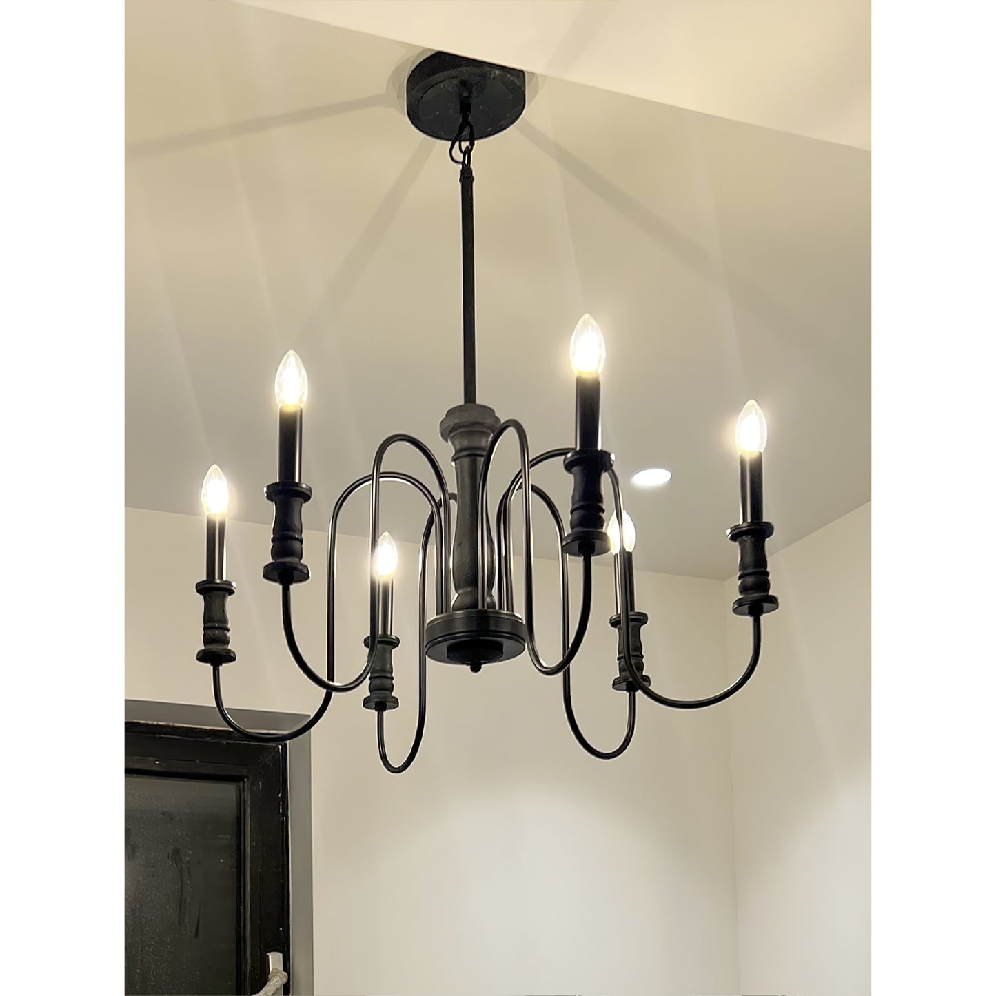 Briarworth Chandelier - Industrial Farmhouse Wooden Multi-Arm Chandelier
