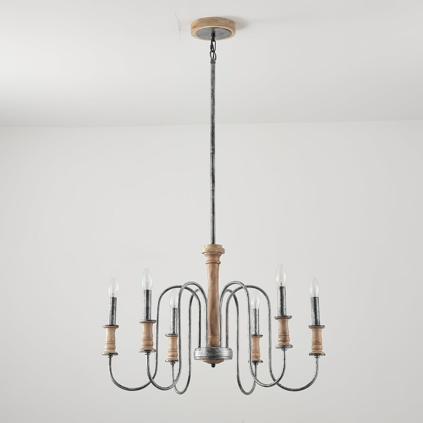 Briarworth Chandelier - Industrial Farmhouse Wooden Multi-Arm Chandelier