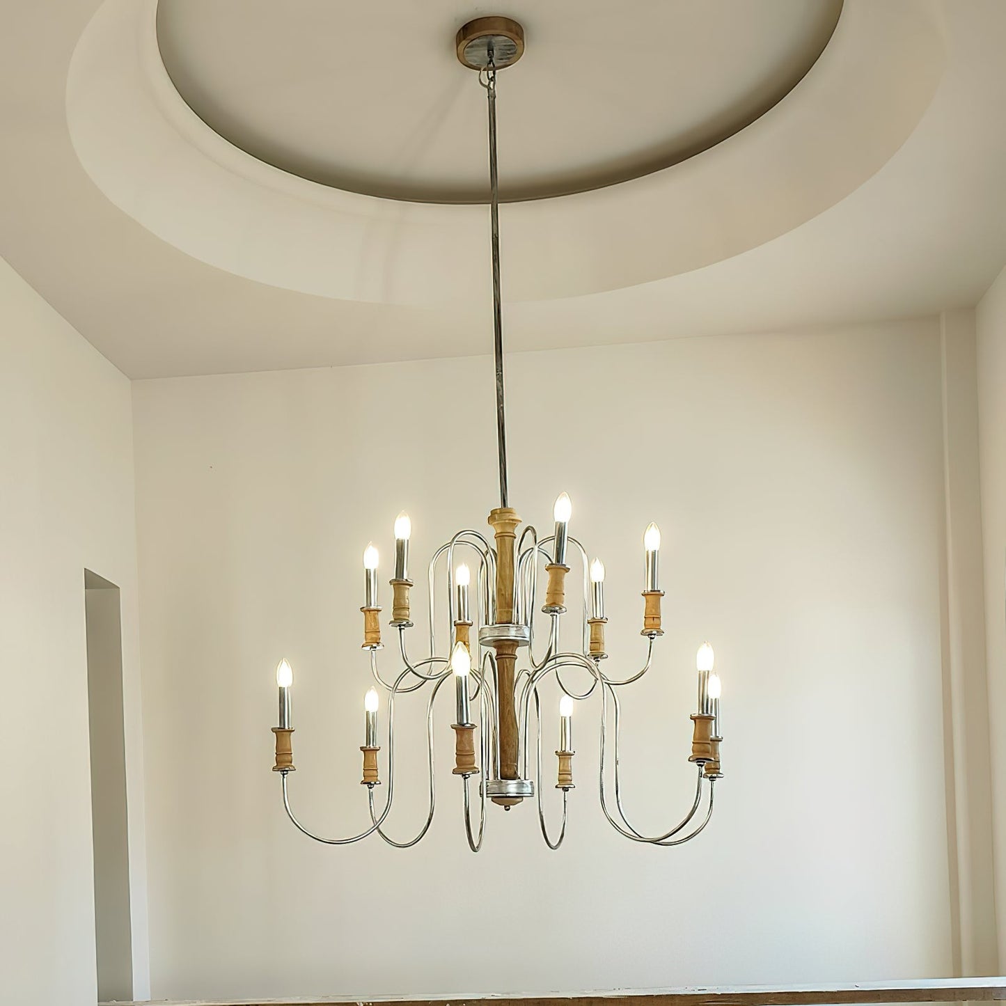 Briarworth Chandelier - Industrial Farmhouse Wooden Multi-Arm Chandelier