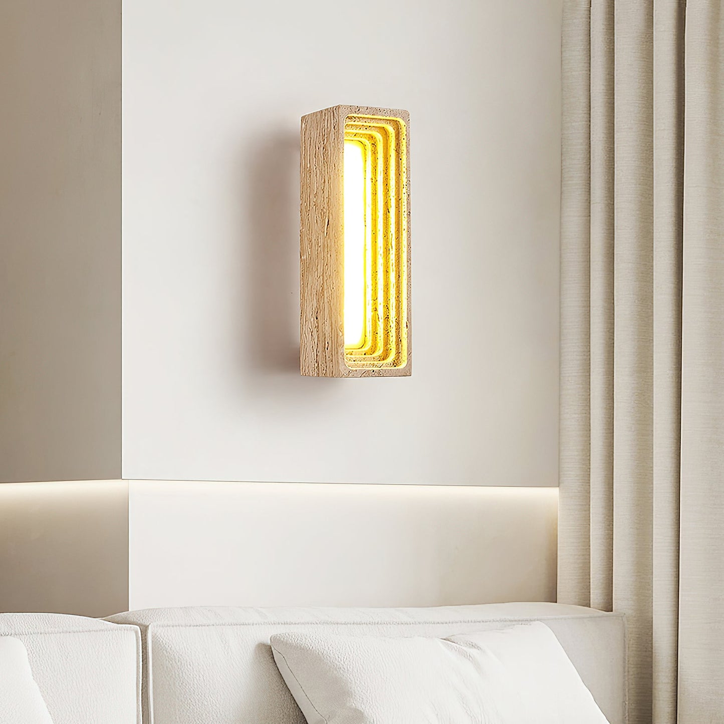 Bricks Wall Lamp - Minimalist Natural Travertine Stone LED Sconce