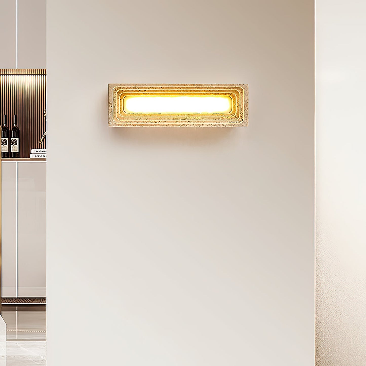 Bricks Wall Lamp - Minimalist Natural Travertine Stone LED Sconce
