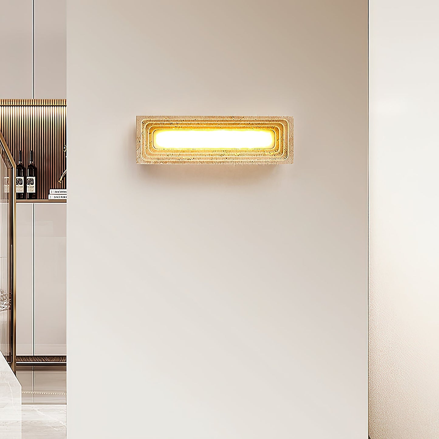 Bricks Wall Lamp - Minimalist Natural Travertine Stone LED Sconce
