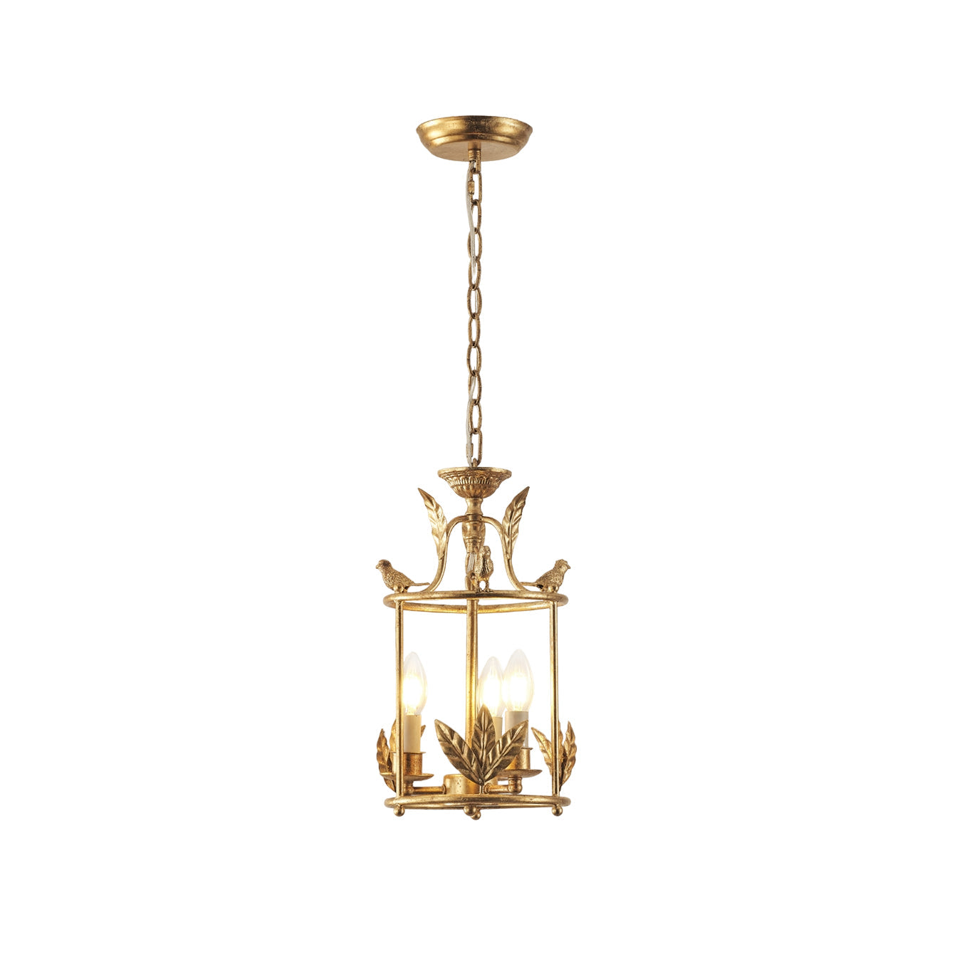 Brighton Lantern Pendant Lamp - Baroque Style Nature-Inspired Bird Chandelier