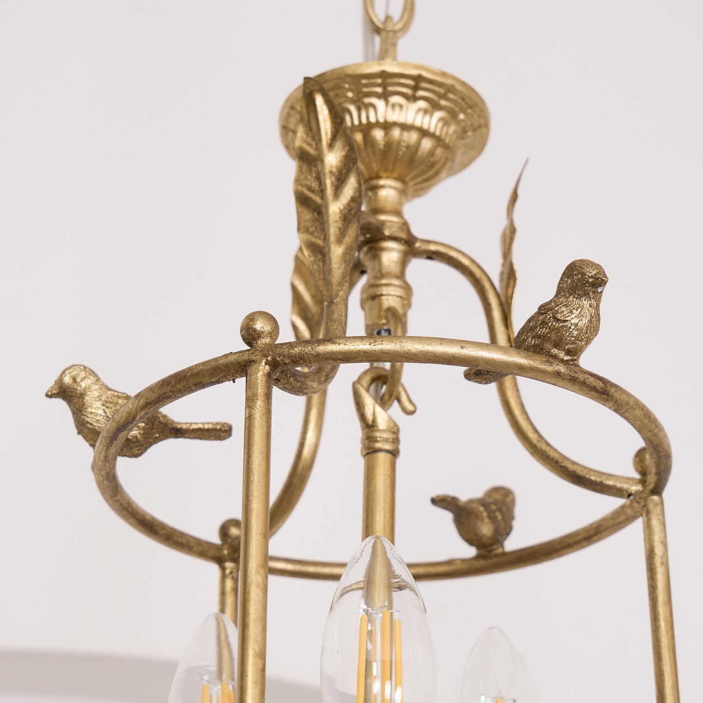 Brighton Lantern Pendant Lamp - Baroque Style Nature-Inspired Bird Chandelier