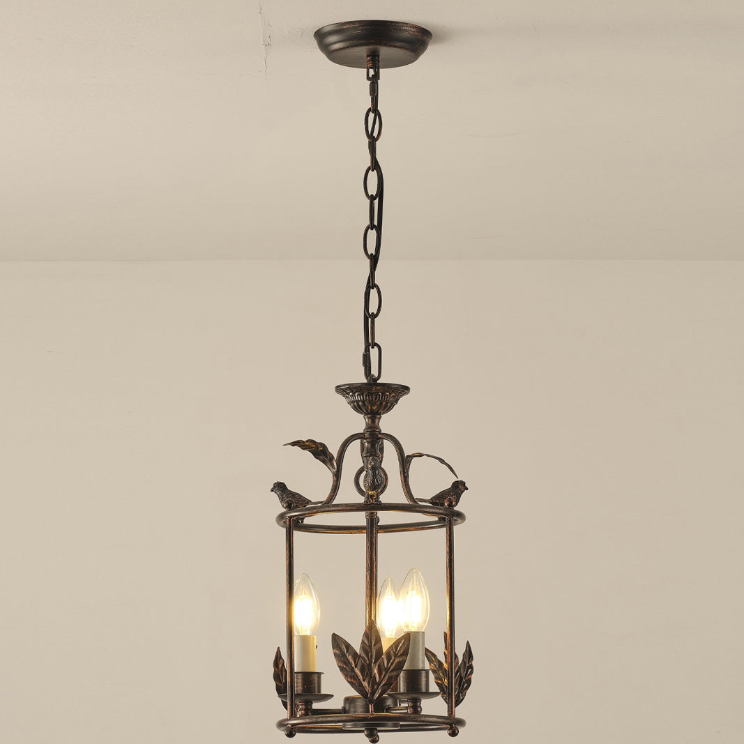Brighton Lantern Pendant Lamp - Baroque Style Nature-Inspired Bird Chandelier