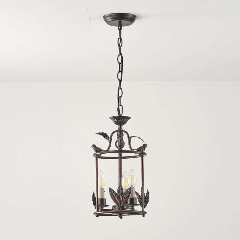 Brighton Lantern Pendant Lamp - Baroque Style Nature-Inspired Bird Chandelier