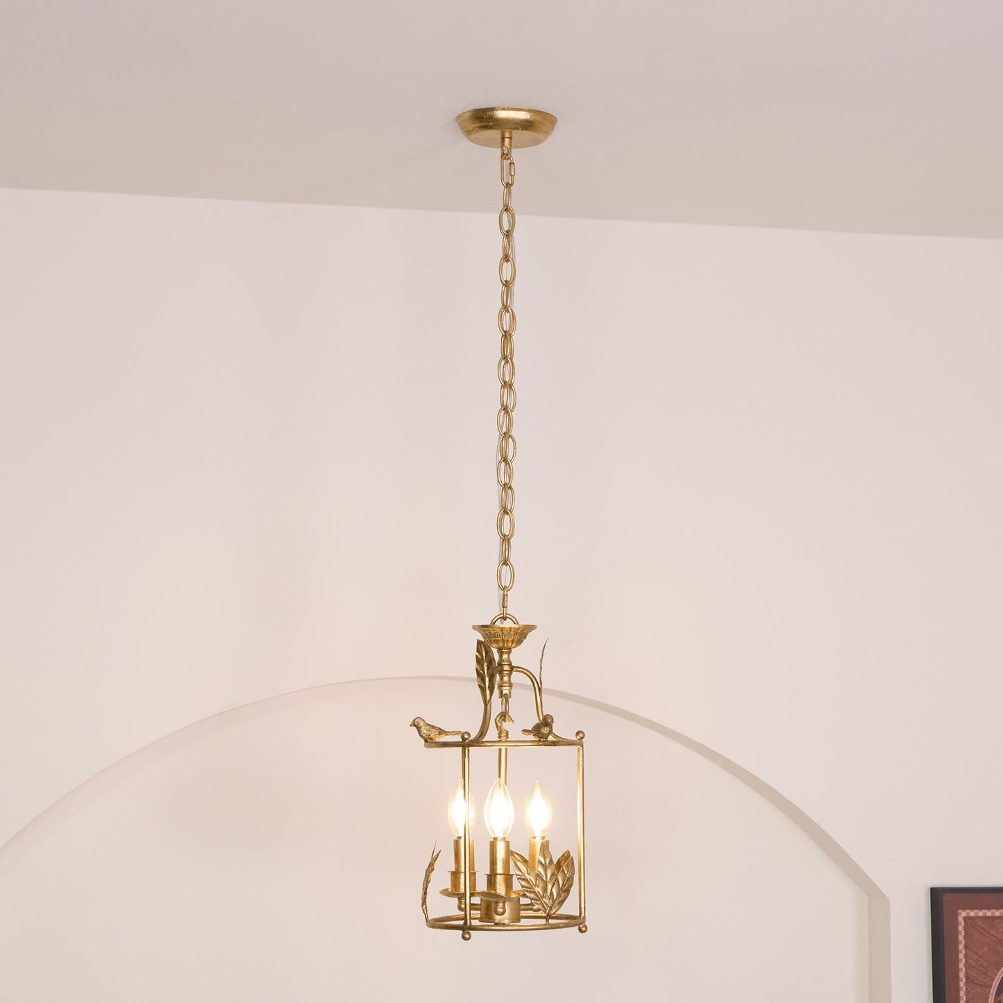 Brighton Lantern Pendant Lamp - Baroque Style Nature-Inspired Bird Chandelier