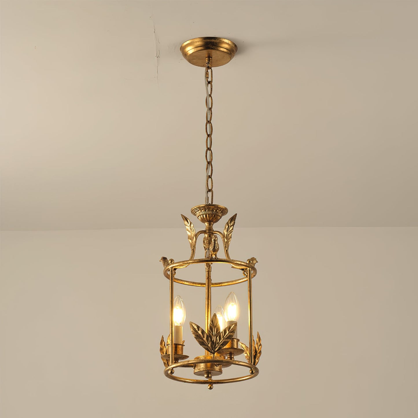 Brighton Lantern Pendant Lamp - Baroque Style Nature-Inspired Bird Chandelier