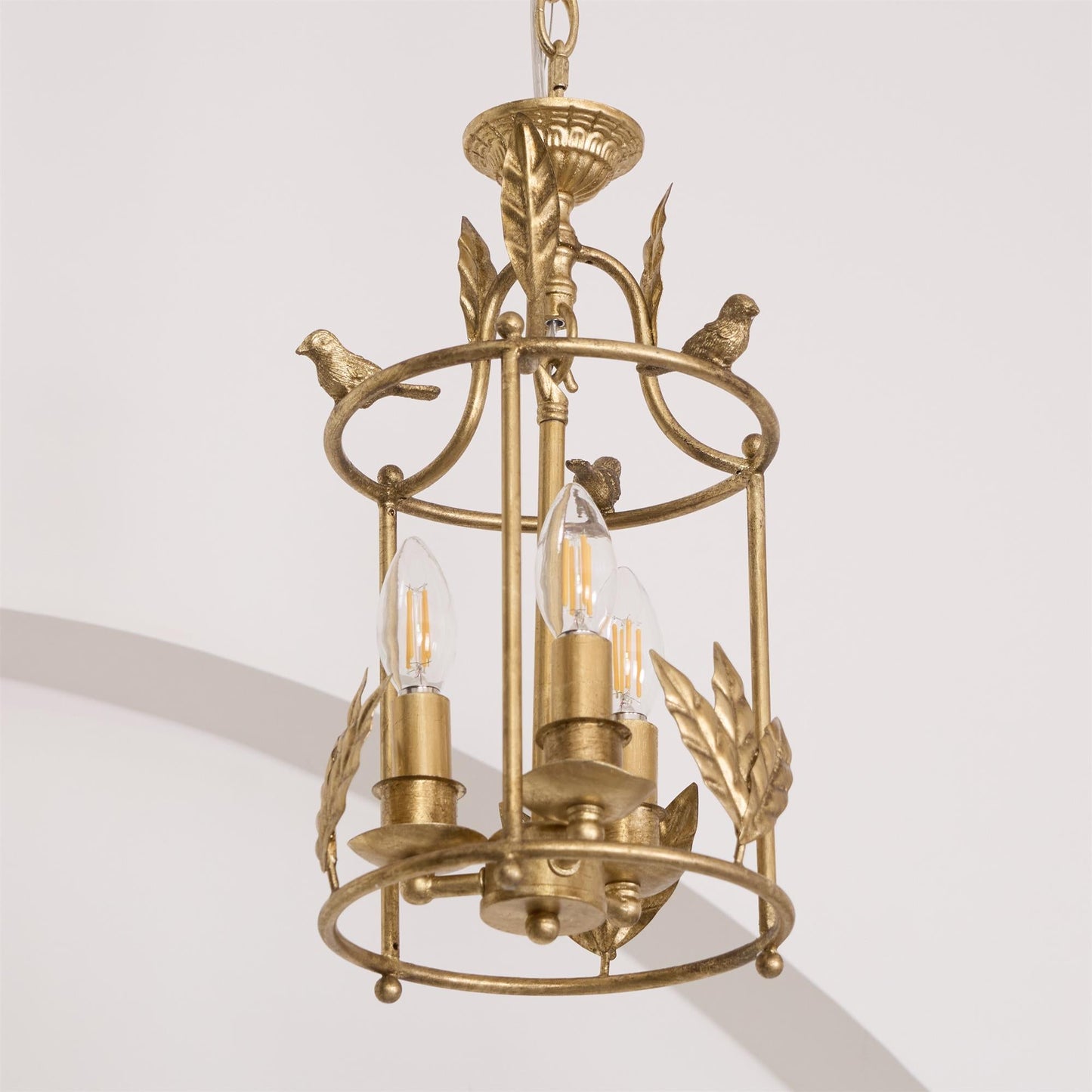 Brighton Lantern Pendant Lamp - Baroque Style Nature-Inspired Bird Chandelier